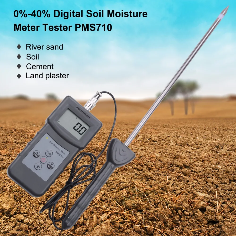 De înaltă precizie de umiditate a solului analizor de nisip de râu/sol/ciment/pulbere de sticlă higrometru 0-50%Digital de Umiditate a Solului Meter Instrument de Testare