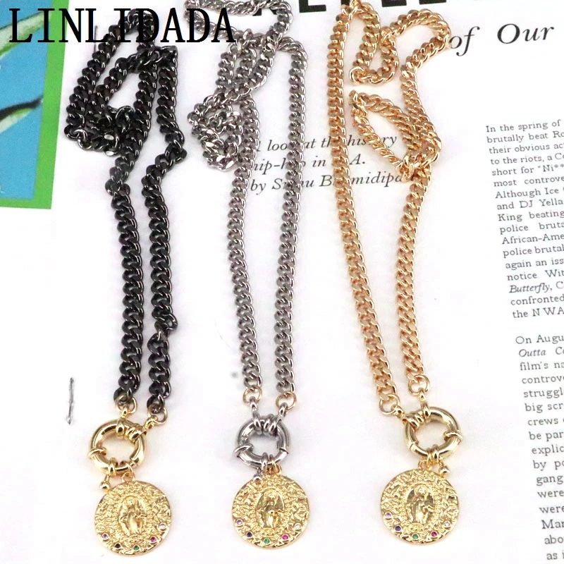 5Pcs Religie pandantiv colier zircon bijuterii colier pentru femei se amestecă culorile link-ul lanț colier guler de bijuterii pentru femei