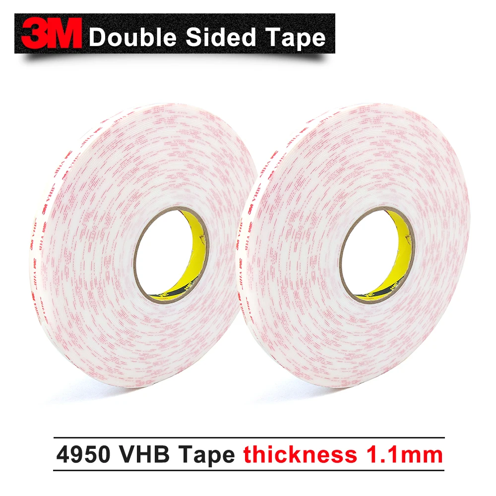 3M Dublu Față de VHB Spumă Acrilică Apăsați 4950 Vhb adhesiva para Metal, espesor 1.1 mm grosime 10-30mm