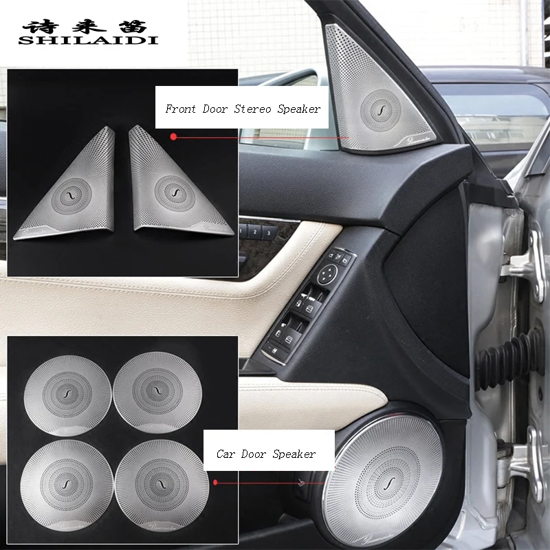 Auto styling Audio Boxe Auto Fata Spate Usa Difuzor Capacul Ornamental Autocolant Pentru Mercedes Benz C Class W204 Accesorii de Interior