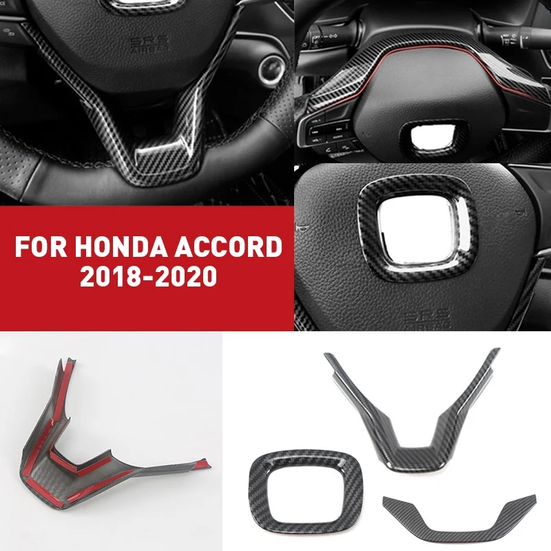 Fibra De Carbon De Bord De Ventilație De Evacuare Tabloul De Bord De Ventilație De Evacuare Volan Acoperire Cadru Garnitura Pentru Honda Accord 2018-2020
