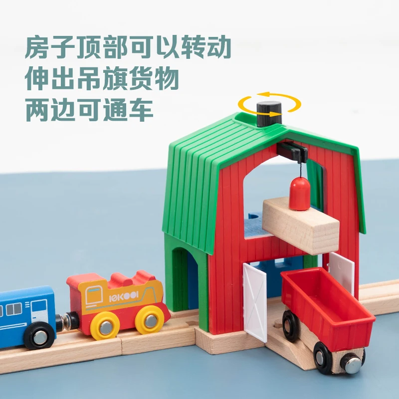 Tren din lemn Piesa de Lemn Set de cale Ferată În Puzzle-uri Cu prietenii Și Piese de Tranzit Feroviar Brio de Lemn de cale Ferată Jucării Pentru Copii Cadouri
