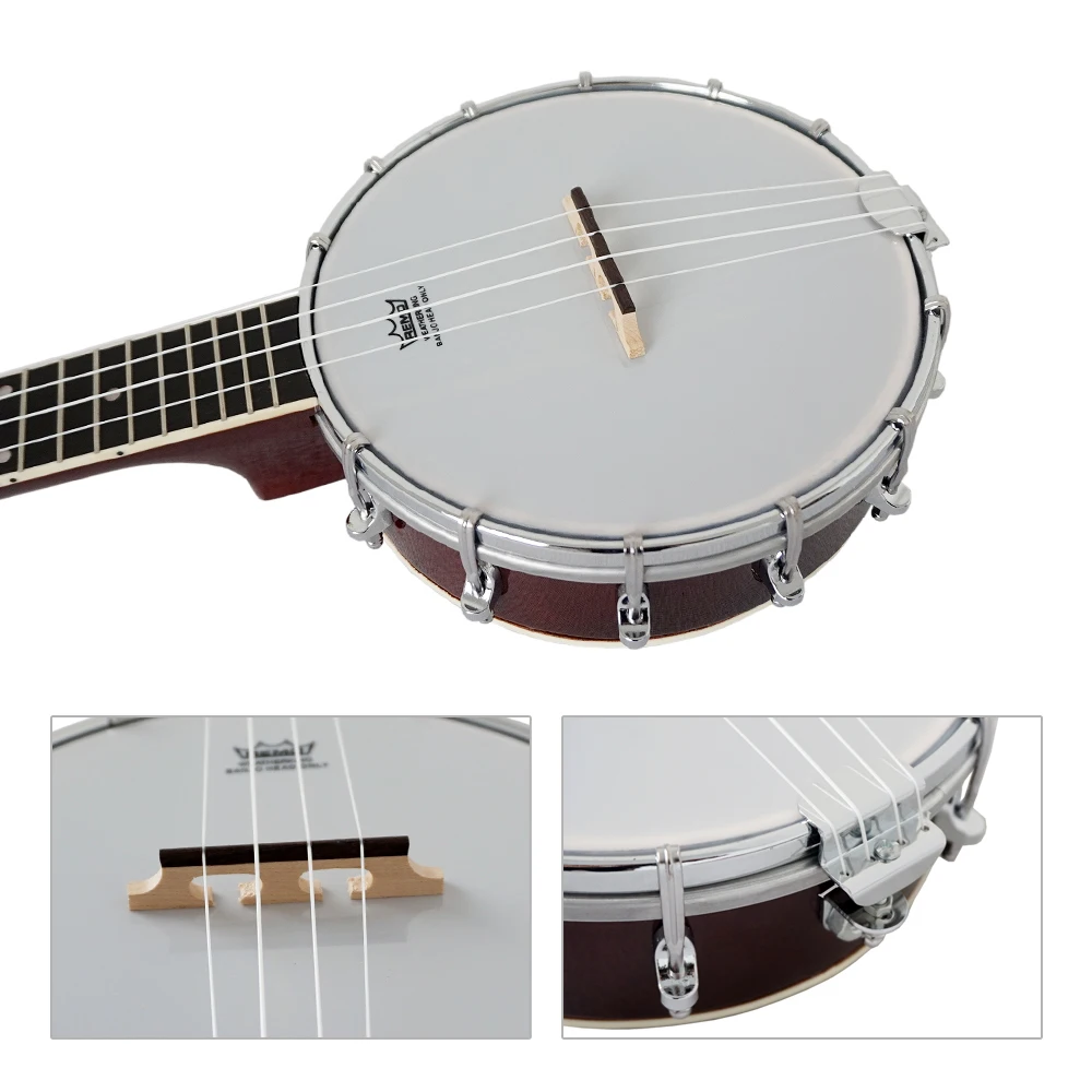 China Aiersi Brand Vânzare Fierbinte Concert Tenor Banjo, Instrument Muzical Ukulele Din Lemn De Mahon, Rezonator De Acoperire