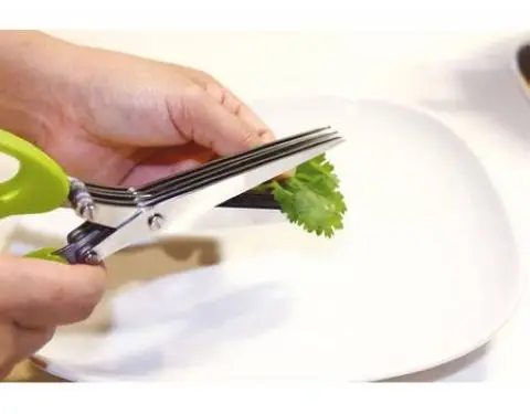 Multi-funcțional Inox Cutite de Bucatarie 5 Straturi Foarfece Sushi Tocat Ceapa se Taie Planta Condimente Foarfece, Instrumente de Gătit