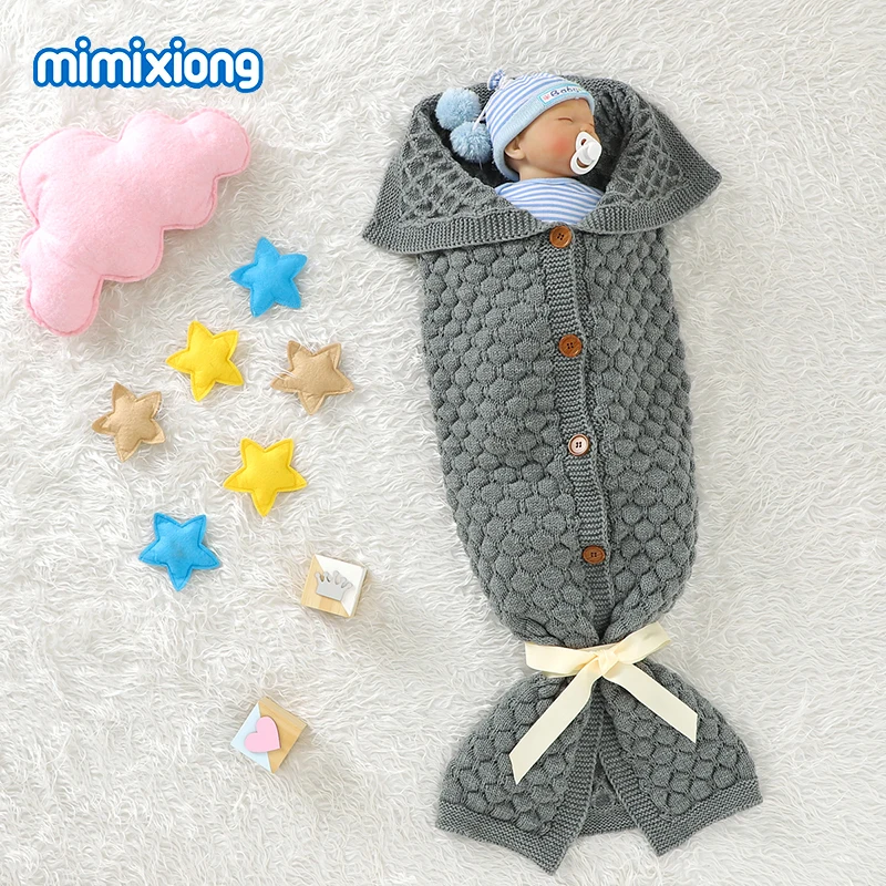 Pături pentru copii Ultra-Moale Băieți Nou-născuți Fete Înfășa Folie Sleepsack pentru Cărucior 100*36cm pentru Sugari Copii Pături Tricotate Respirabil