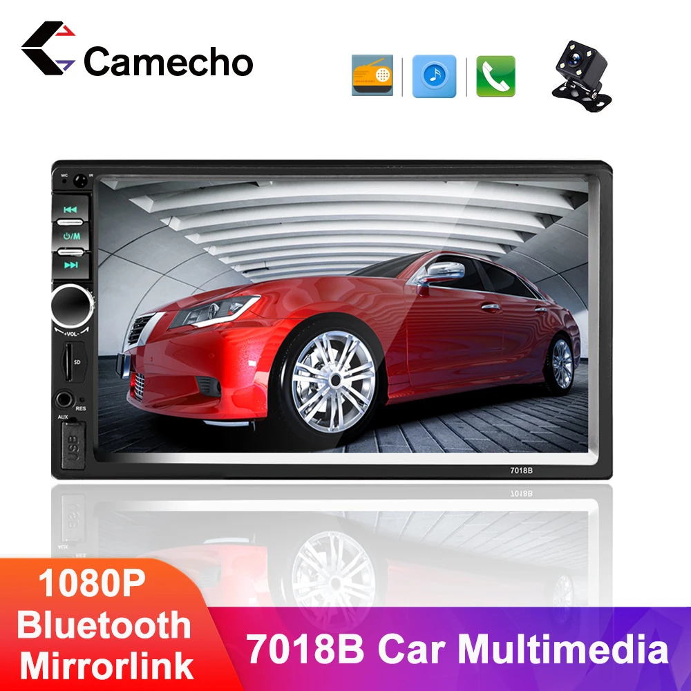 Camecho 2 Din Radio Auto Android Player Multimedia HD de 7
