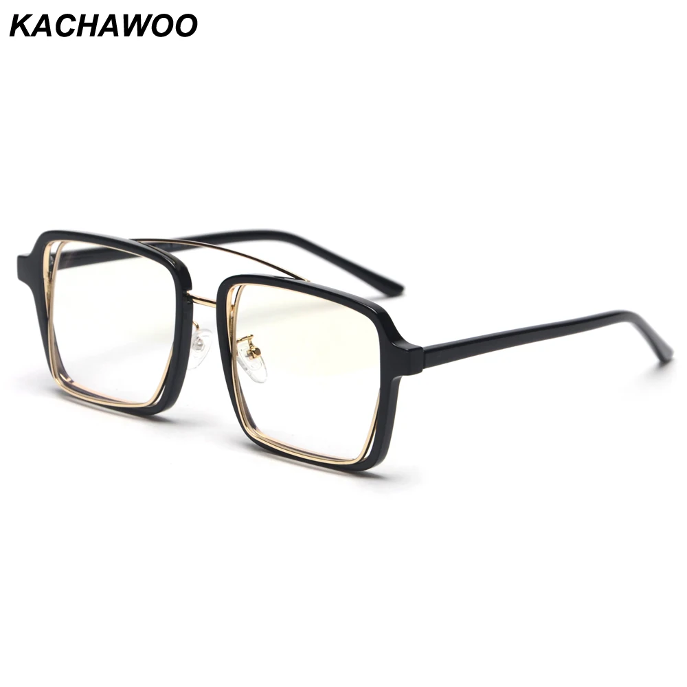 Kachawoo epocă pătrat ochelari pentru femei leopard negru transparent ochelari rame pentru bărbați accesorii de moda unisex