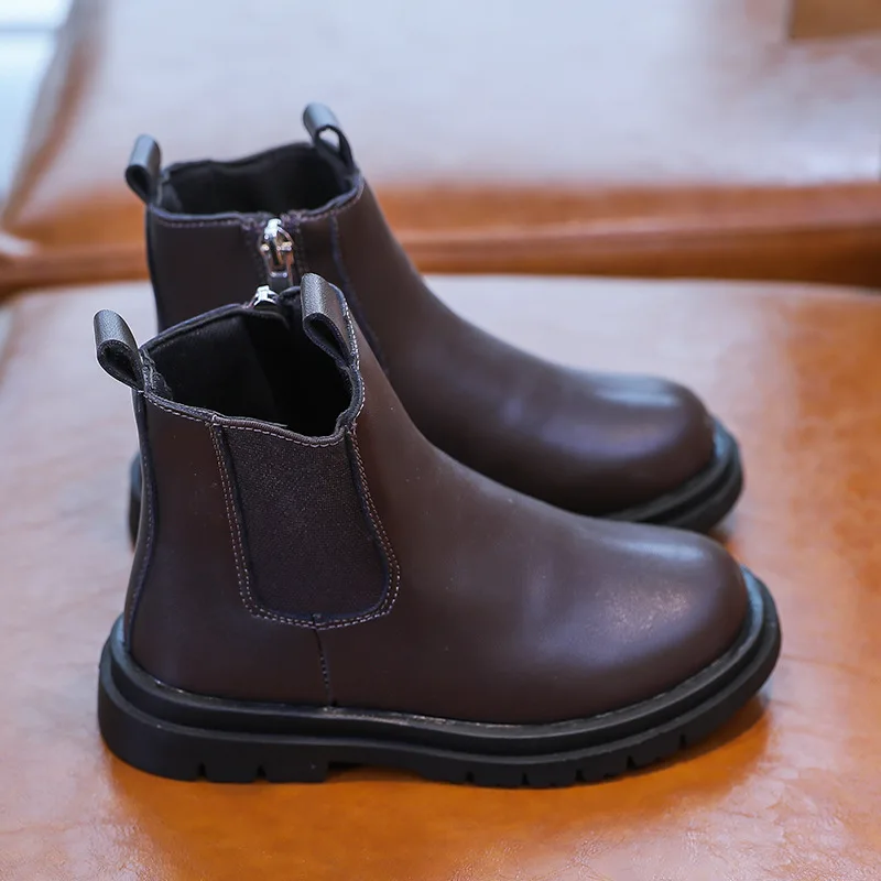 Fete din Piele Cizme Baieti Pantofi de Primavara Toamna PU din Piele Copii, Cizme de Modă de Culoare Solidă Copii Martin Boot SM117