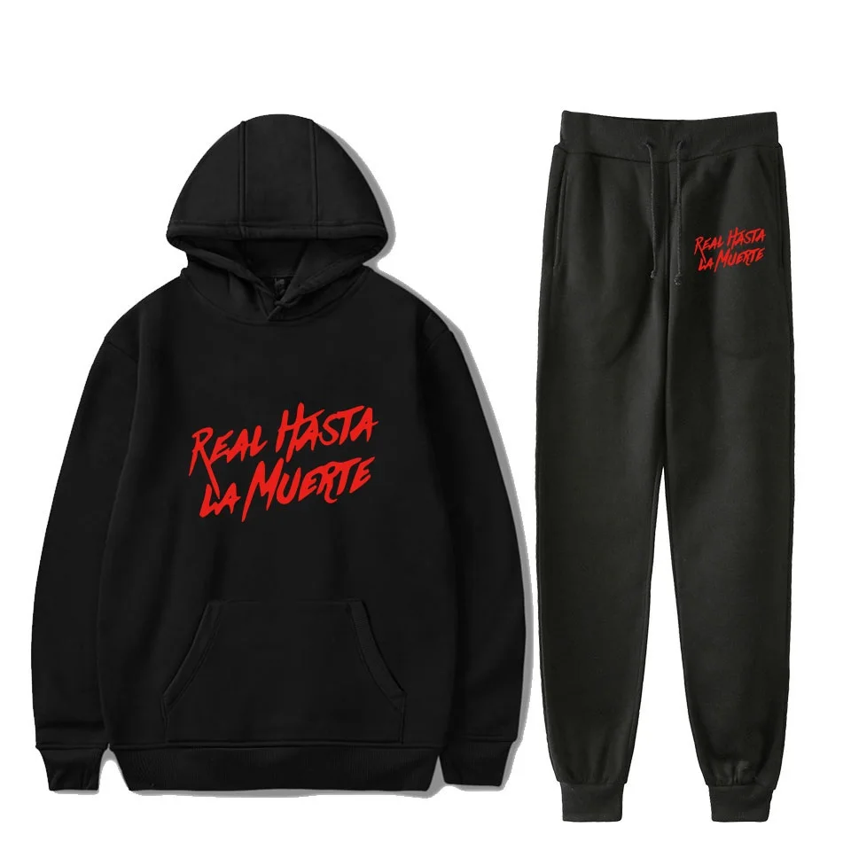 M anuel AA Real Hasta La Muerte Hanorace 2 Bucata Set Streetwear Sport stil Bărbați/Femei Hanorac+pantaloni de Trening Seturi m anuel AA Tricou