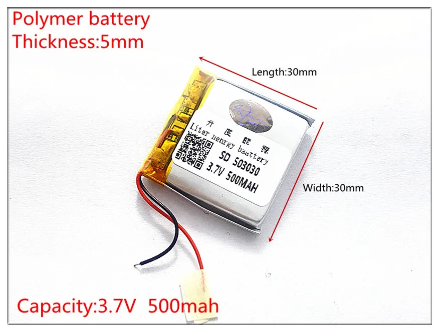 Baterie 503030 3.7 v 500mah baterie Litiu Polimer Baterie Reîncărcabilă Li-Po, li-ion Pentru Mp3, DVD, Camera GPS bluetooth electronice