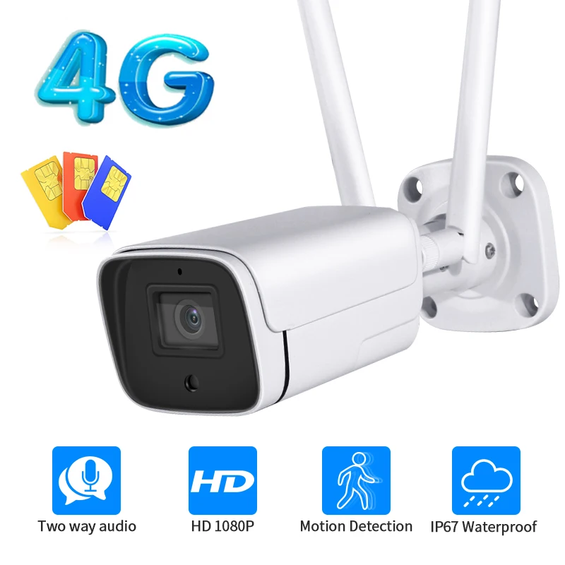 În aer liber Metal 1080P FHD Camera IP WIFI 4G Versiunea Cartelei SIM de Supraveghere Video de Securitate Glonț CCTV Cam Smart Home Camera Arma