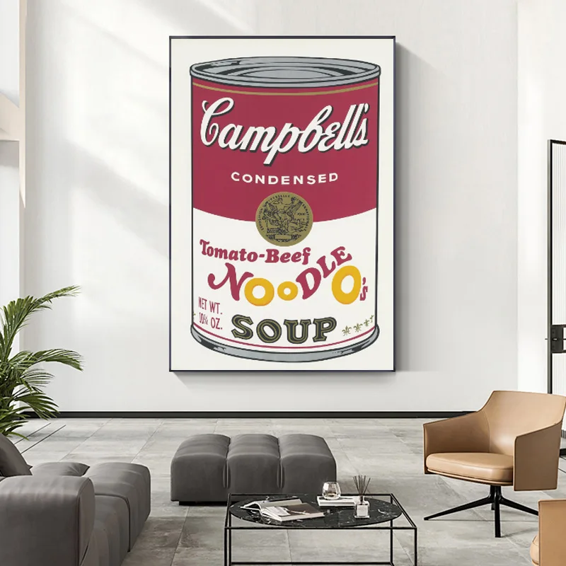Arta De Perete Poster Canvas Tablou De Andy Warhol Supa De Rosii Decorative Abstracte Poza Poze De Perete Pentru Camera De Zi De Decorare