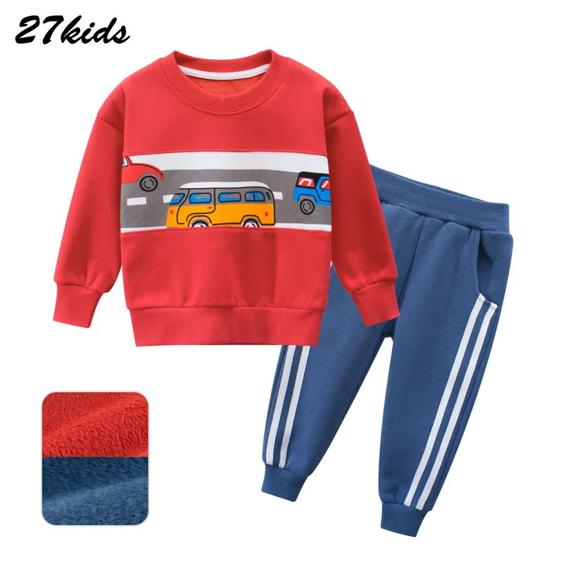 Băiat Fată haine Toamna și Iarna Car Model pentru Copii Pulover Copii Costum Copil de Două Piese Copii Costum Sport de Agrement