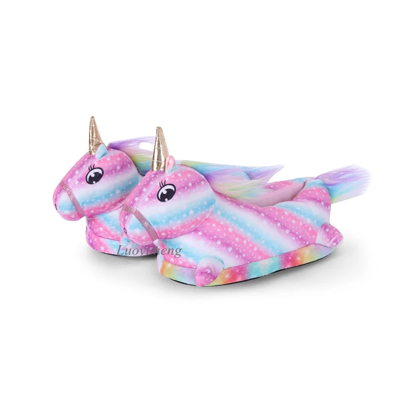 Kigurumi Papuci De Casă Băieți Fete Copii Onesie Pijamale Acasă Pantofi Copii Desene Animate Unicornul Alb Roz Papuci Cald Iarna Gheare De Animal