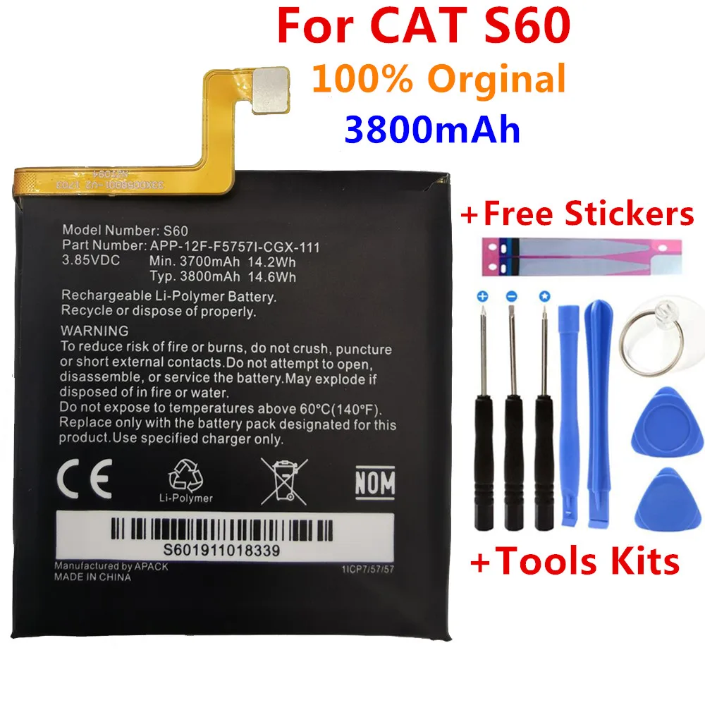 Original Inlocuire baterie 3800mah Pentru Caterpillar Cat S60 APP-12F-F57571-CGX-111 baterii Bateria Cadou+Instrumente +Autocolante