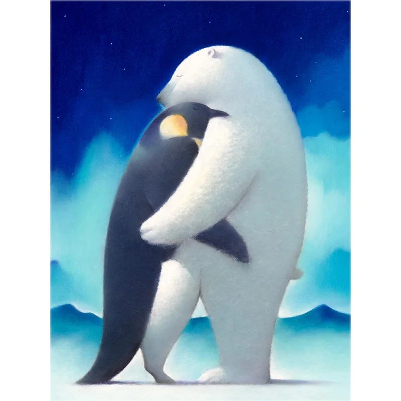 Peisaj Daimond Pictura Urs Polar Soare Burghiu Plin 5d Diy Diamant Broderie Pinguin Animal Stras Decor Acasă Copilul Darul lui A64