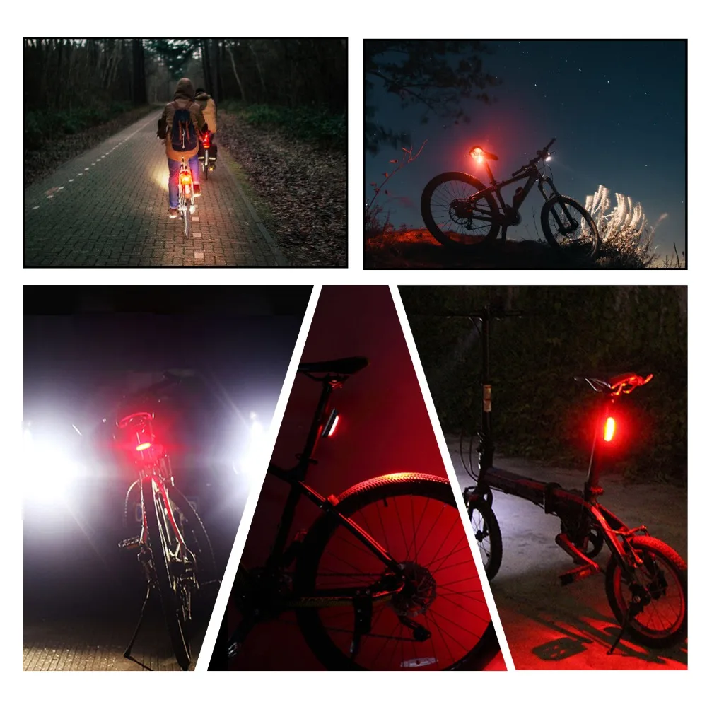 WEST BIKE Biciclete Lumina din Spate USB Reîncărcabilă LED Tail Light Accesorii pentru Biciclete 6 Modul de Siguranță cu Bicicleta, Casca Punga Lampa
