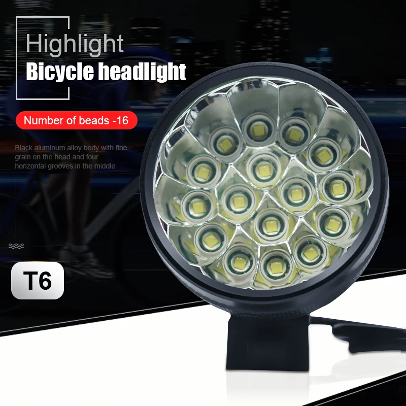 40000lm 16xT6 LED Biciclete Lampa Far Ciclism MTB Bike Fata de Lumina pentru Exterior luz de Echitatie bicicleta + Baterie 9600mAh