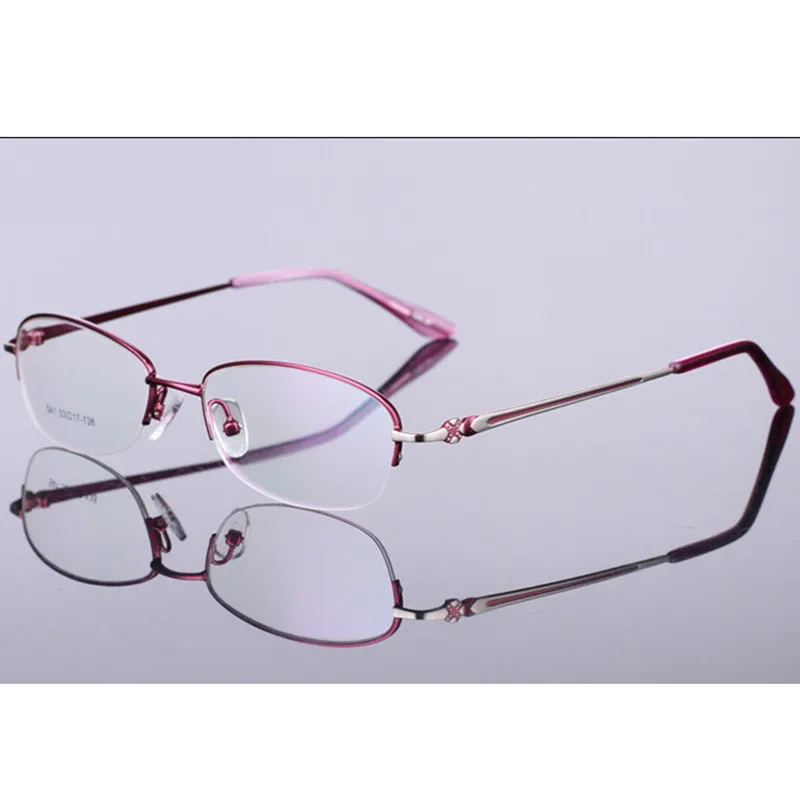 De înaltă calitate de Metal Femei ochelari de citit jumătate-rim lectură ochelari anti-orbire Presbyopic ochelari rosu roz +50 la +600