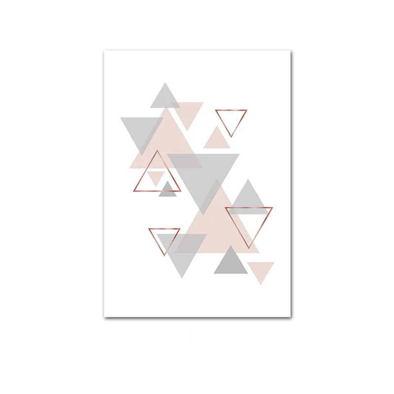 Roz Gri Săgeată Geometrice Abstracte de Artă Poster Nordic Panza de Imprimare Simplitate Pictura Perete Imagine pentru Camera de zi de Decorare