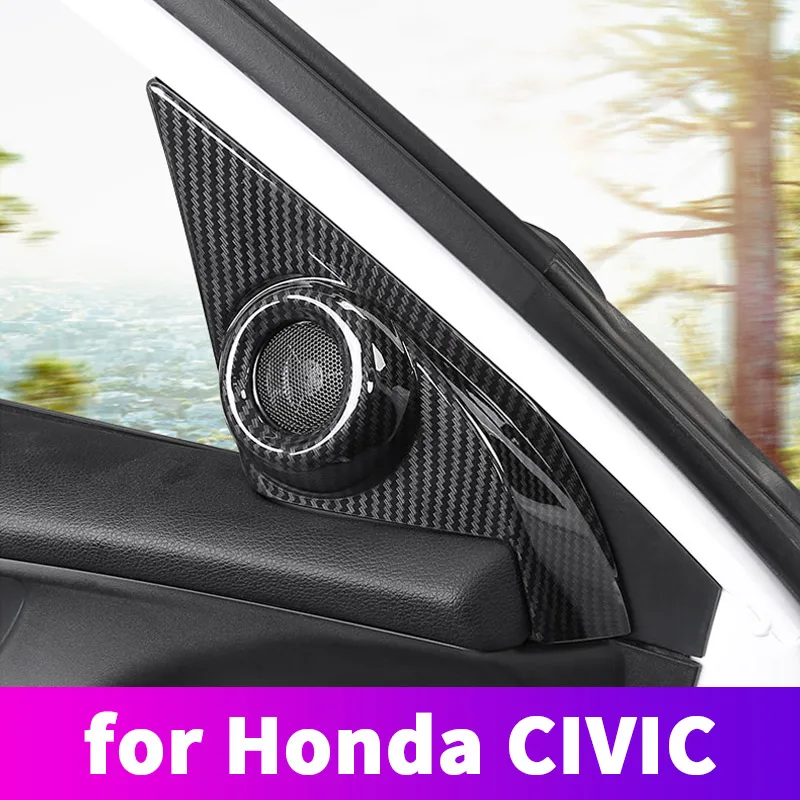 Fibra de Carbon ușă interioară a stâlpului tweeter cadru autocolante decorative modificarea consumabile Pentru Honda Civic 10th2017 2018 2019 2020