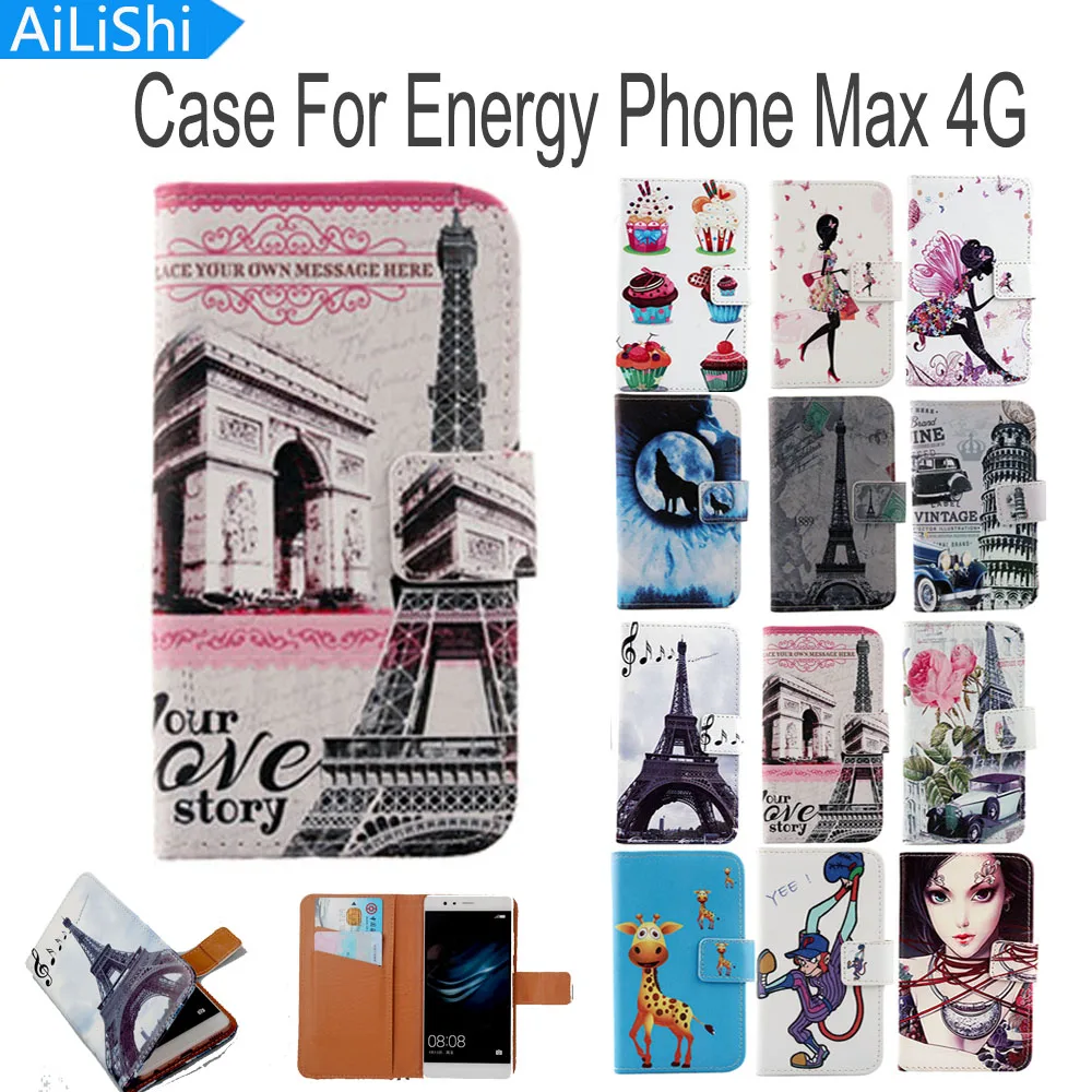 AiLiShi Flip PU Piele Caz Pentru Energy Phone Max 4G Caz de Desene animate Drăguț Vopsit Capacul de Protecție a Pielii În Stoc