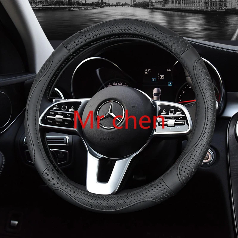 Universal capac volan din piele mâner accesorii pentru Mercedes-Benz cla200 E200 / E300 / E320 alb