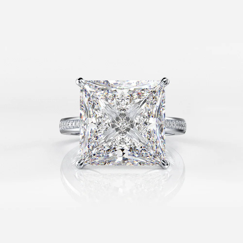 Wong Ploaie De Argint 925 Metri Moissanite Diamante Piatră Prețioasă De Logodna Cuplu De Nunta Inele De Bijuterii En-Gros Dimensiune 5-12