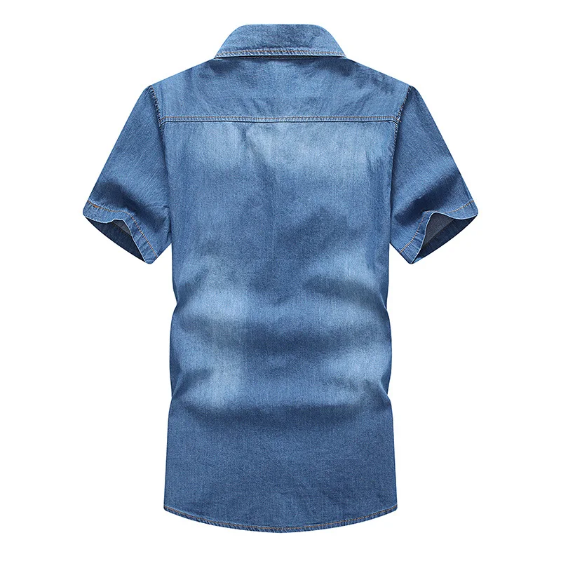 Barbati tricouri denim 2019 Noi de Vara din bumbac barbati tricou maneci scurte Moda liber Confortabil respirabil tricou albastru îmbrăcăminte pentru Bărbați