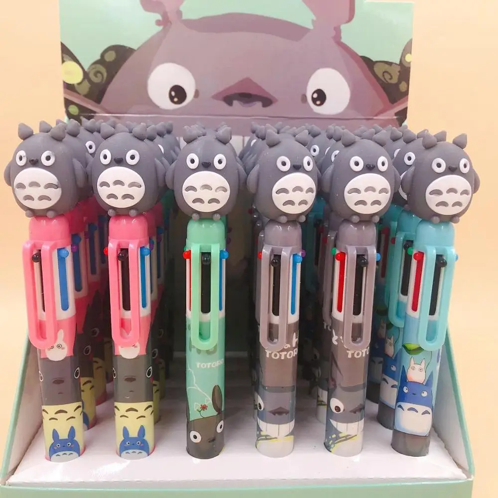 36 Buc/Lot Desene animate Totoro 6 Culori Pixuri Drăguț Apăsați Roller Ball pens Școală Birou de Scris, Consumabile de Papetărie Cadou