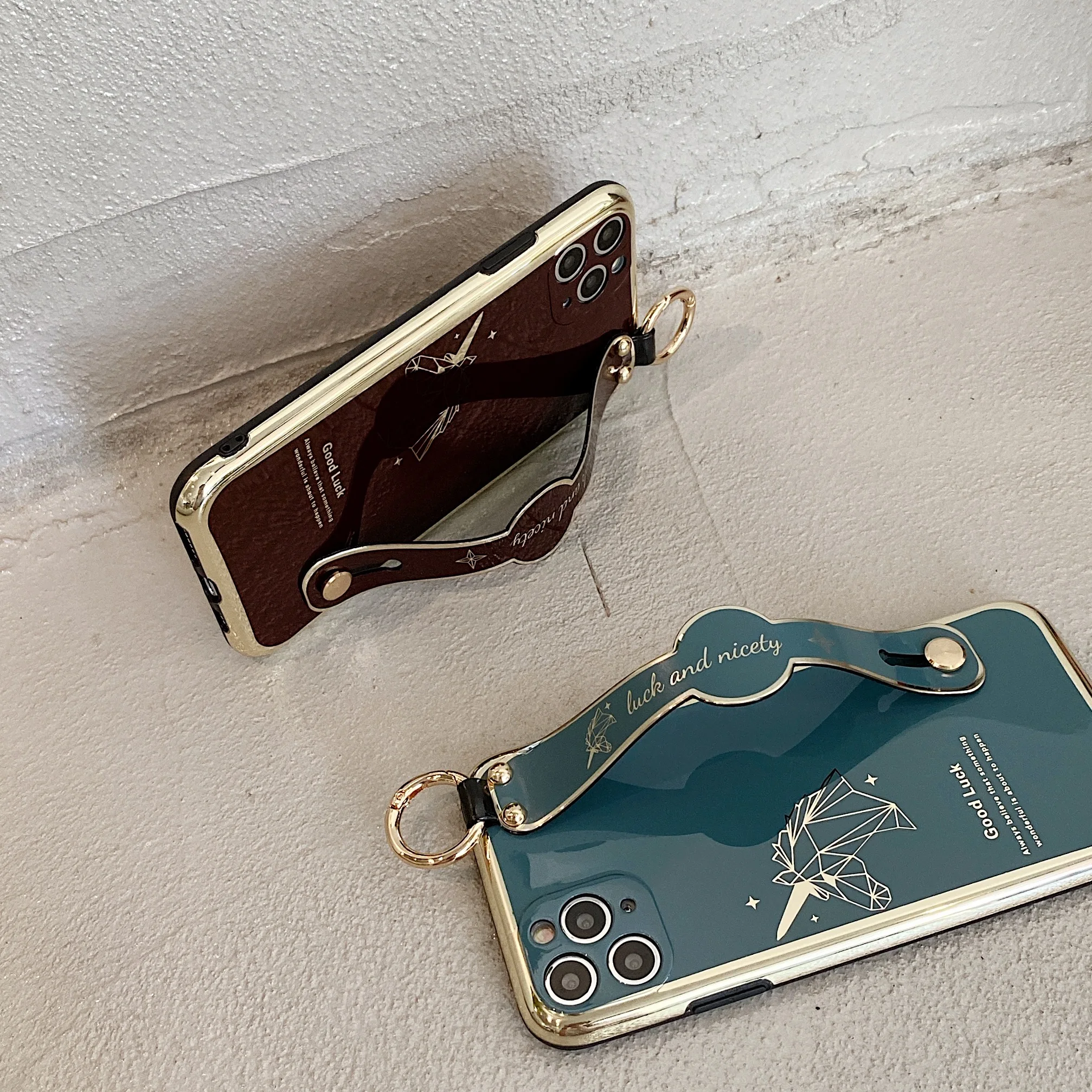 Moda Unicorn Placare Telefon Caz pentru iPhone 11 Pro XS Max XR X 7 8 Plus Bratara Inel Suportul Noroc Acoperi