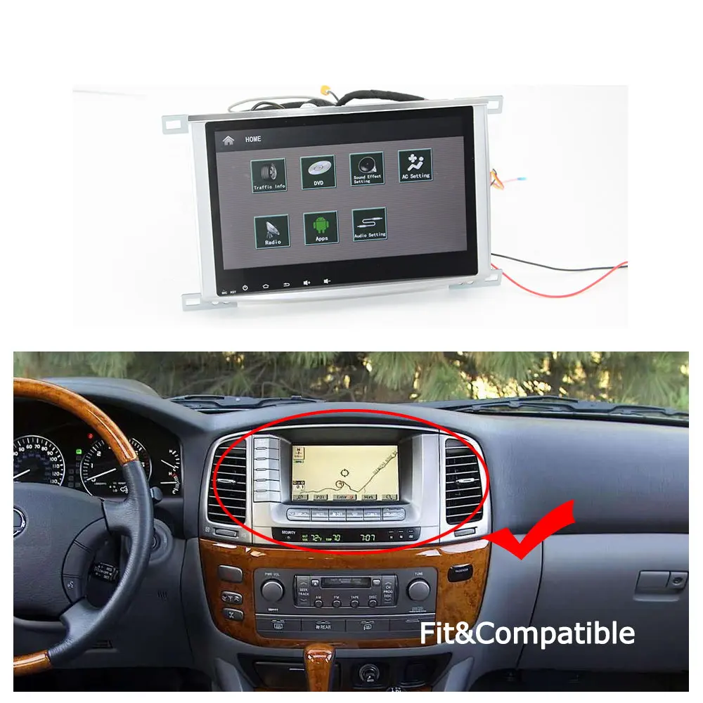 Android auto Multimedia Pentru Toyota Land Cruiser 100 2002-2007 Carplay de Navigare GPS Player Radio Ecran HD