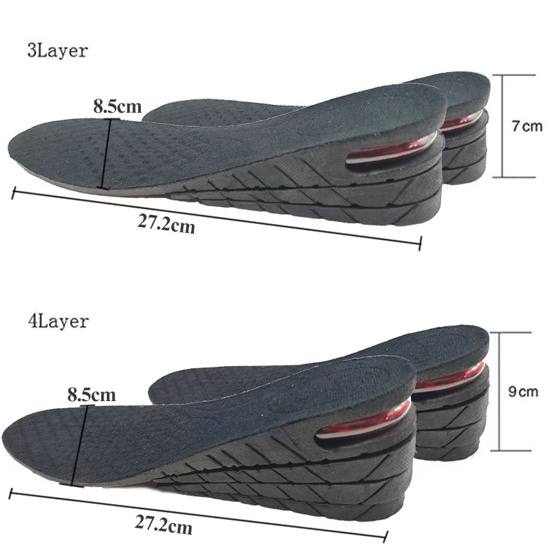 3-9cm Înălțime Crește Branț Cu perne de Aer Înălțime de Ridicare Reglabil Taie Pantofi cu Toc Introduce mai Înalt Suport Absorbant Picior Pad