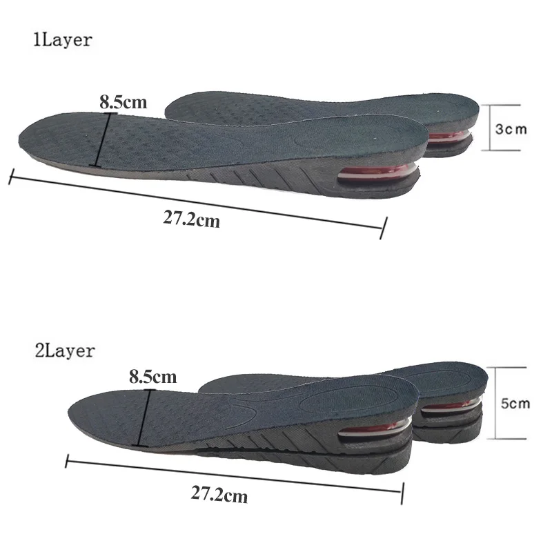 3-9cm Înălțime Crește Branț Cu perne de Aer Înălțime de Ridicare Reglabil Taie Pantofi cu Toc Introduce mai Înalt Suport Absorbant Picior Pad