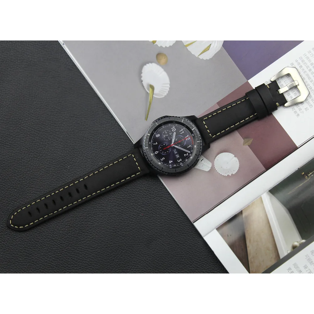Bandă de piele pentru Samsung Galaxy watch 46mm curea de Viteze s3 Frontieră band bratara 22mm Huawei watch GT curea Gear S 3 Classic 46