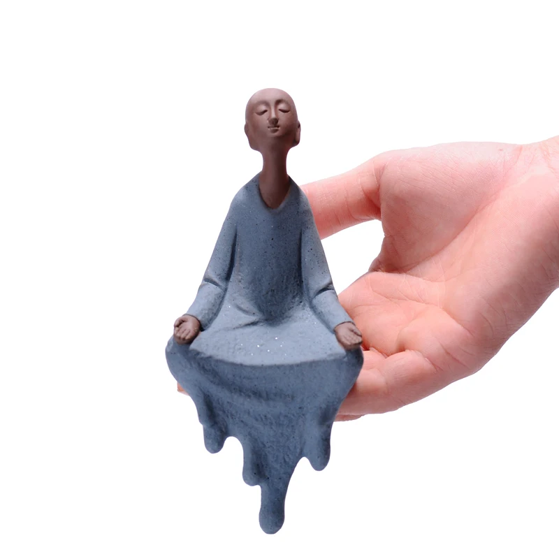 Două Design Ceramic Creative Desktop Decor Drăguț Ceai De Companie Ornamant Călugăr Buddha Living Decor Acasă Ambarcațiuni Cadou Figurine