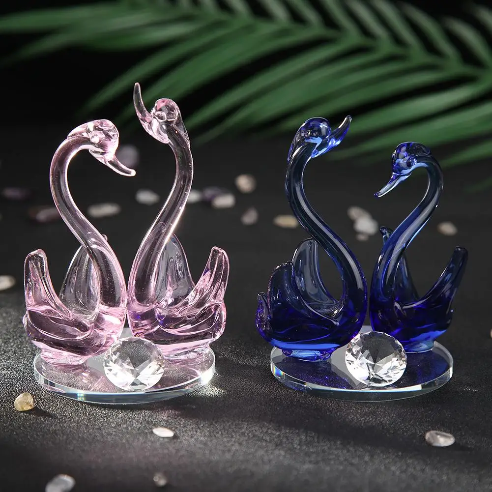 Figurine de Cristal Swan Diamante Colorate, Simple Ornamente Acasă Decorare Auto elemente de Recuzită DIY Romantic Manual de Arte Cadouri
