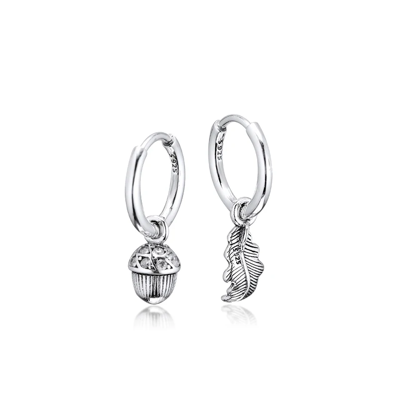 Acorn & Frunze de Hoop Cercei argint Bijuterii Cercei Pentru Femei Cadou de ziua Îndrăgostiților Moda Cercei