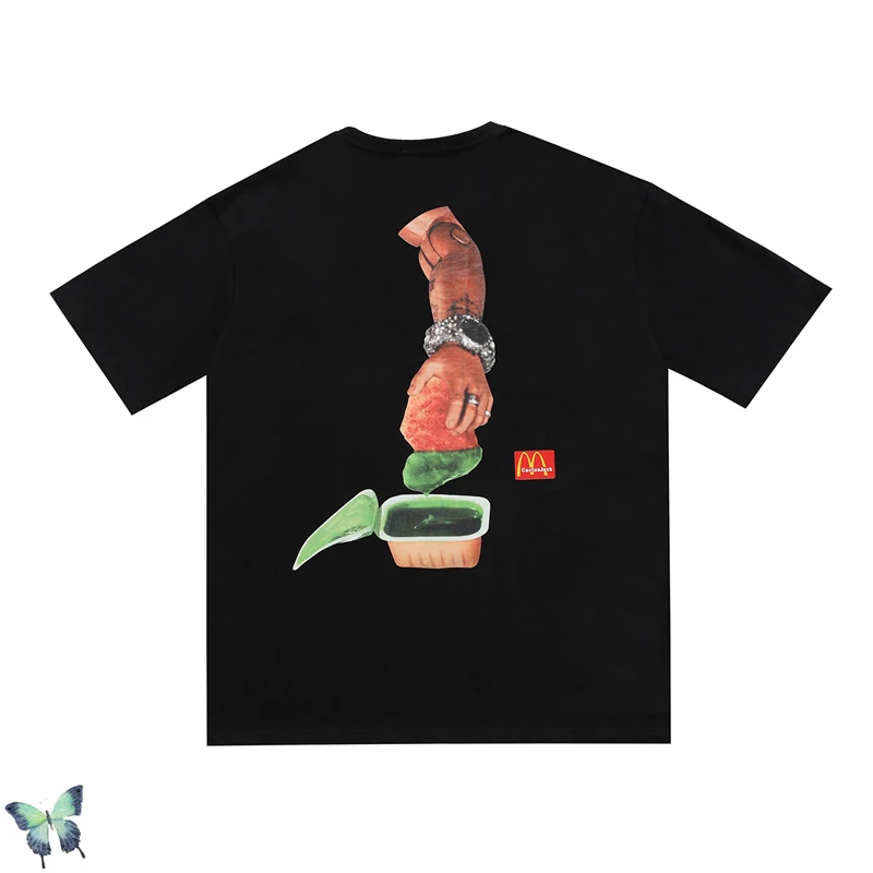 McDonald ' s Joint Nume Travis Scott Tricou Barbati pentru Femei de Înaltă Calitate T-shirt Cactus Jack din Bumbac Dublu Fire de Material T-shirt