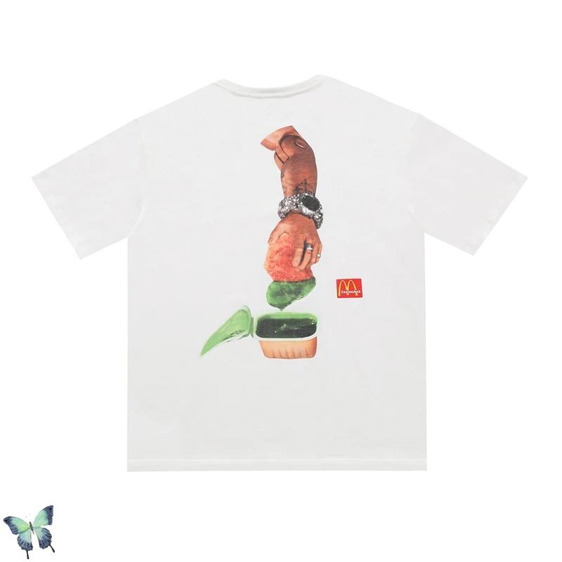McDonald ' s Joint Nume Travis Scott Tricou Barbati pentru Femei de Înaltă Calitate T-shirt Cactus Jack din Bumbac Dublu Fire de Material T-shirt