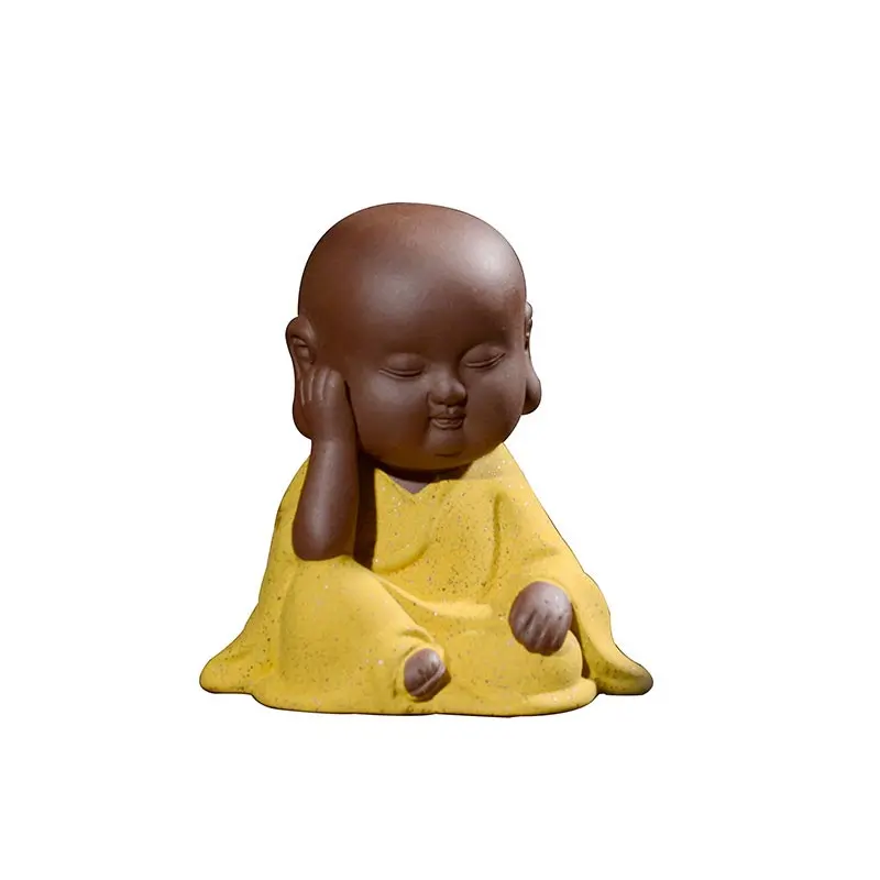Nisip Violet Meserii Ceramice Mici Călugăr Ornamente Mici Buddha Sculptura Model Home Accesorii Decor Feng Shui Ornamente Gif