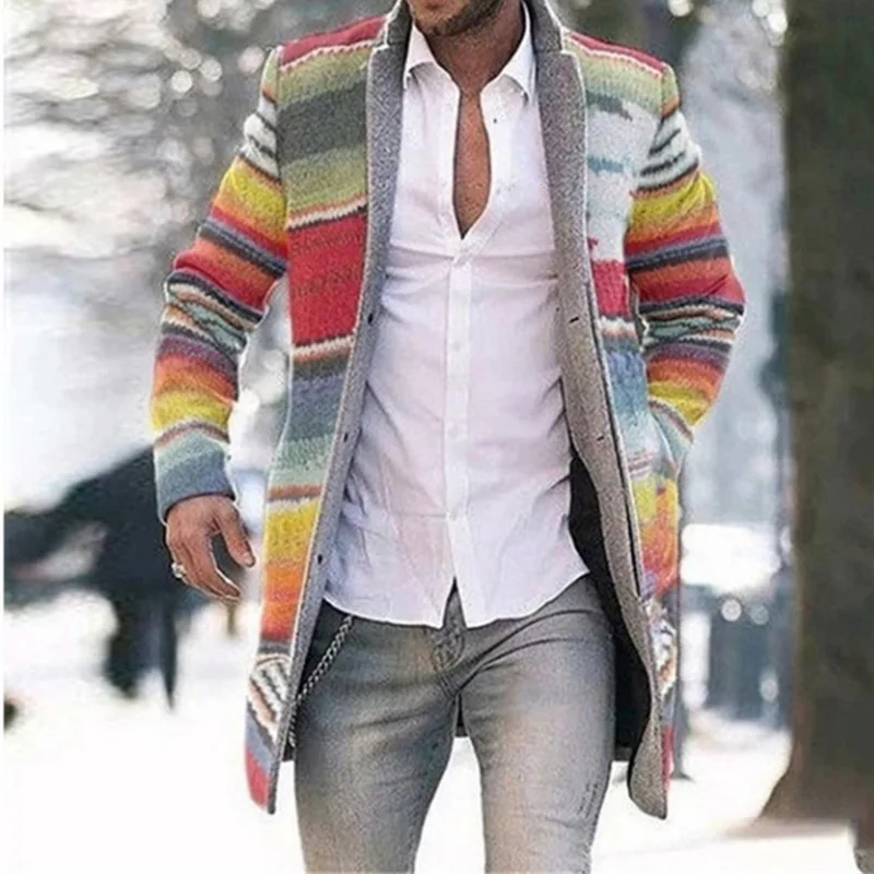 Nou Stil pentru Bărbați 2020 Toamna și iarna Imprimate Pulover cu mâneci Lungi, Topuri Barbati jacheta Sacou Canadiană