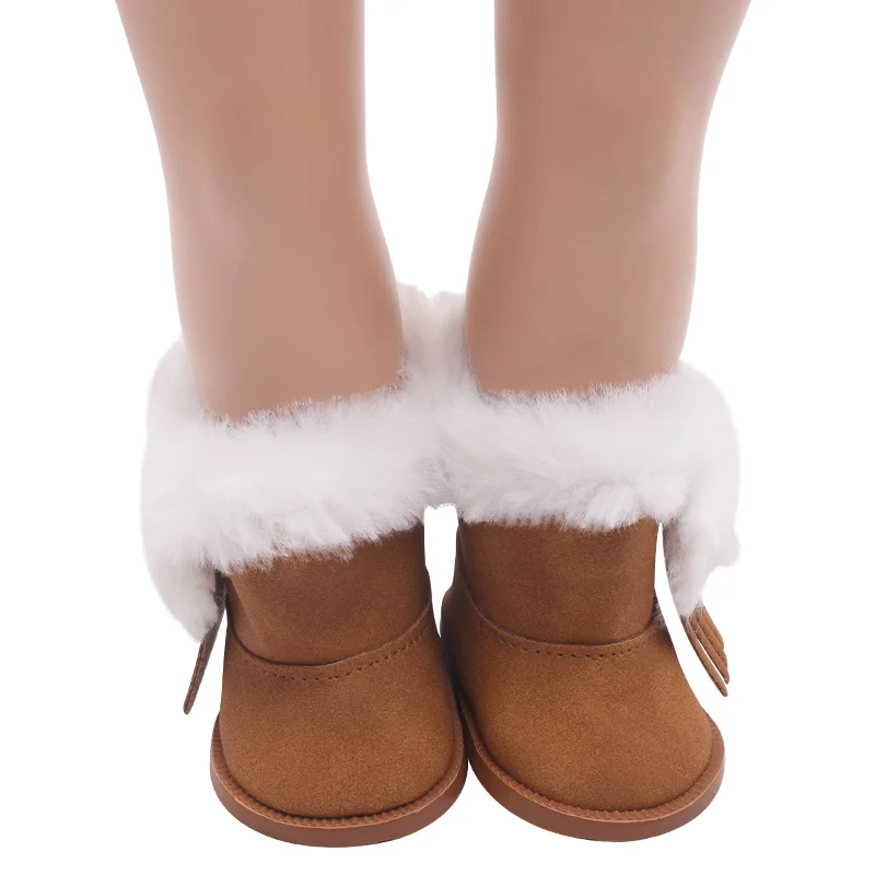 18 inch Fete papusa cu pantofi de Iarna cizme de pluș American nou-născuți încălțăminte jucării pentru Copii se potrivesc 43 cm baby dolls s207