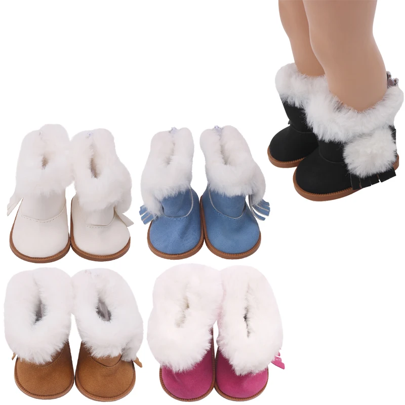 18 inch Fete papusa cu pantofi de Iarna cizme de pluș American nou-născuți încălțăminte jucării pentru Copii se potrivesc 43 cm baby dolls s207
