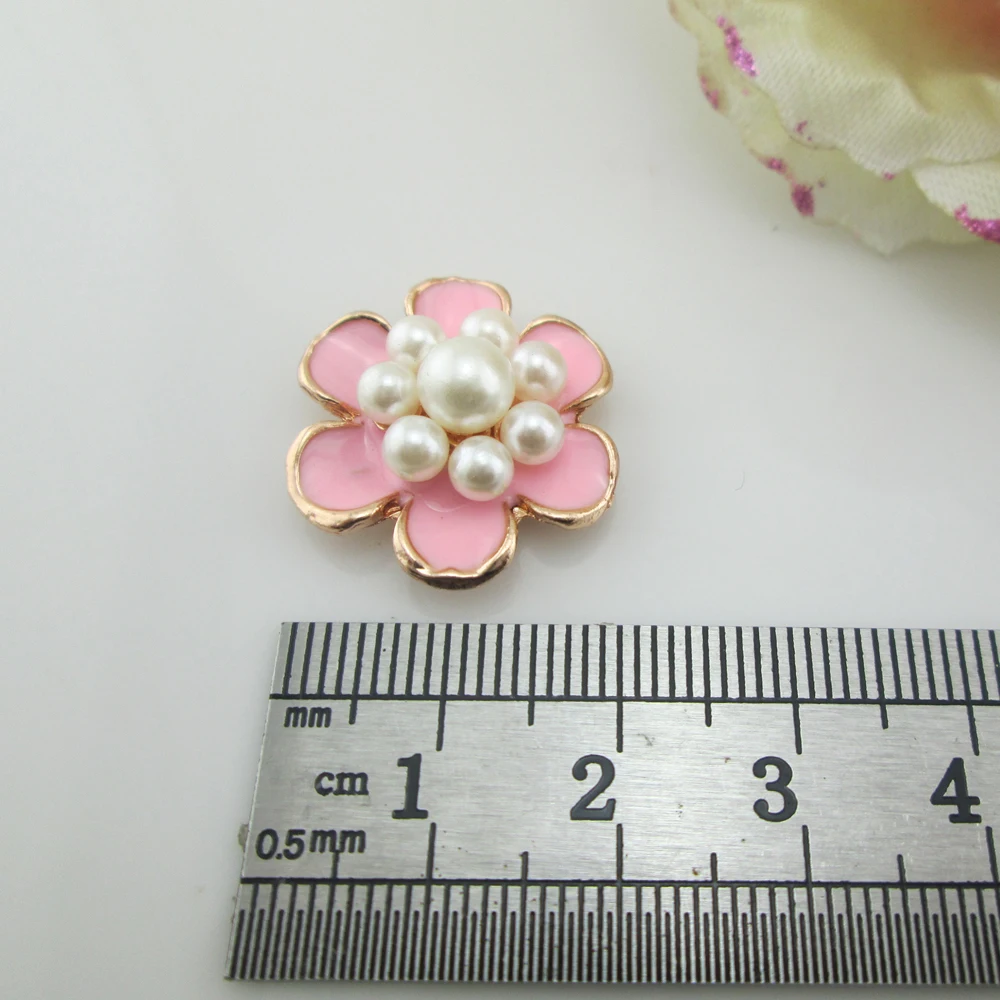 (BT03 22mm)20buc 3 culori de flori ulei picurare buchet de mireasa stras flatback perla buton