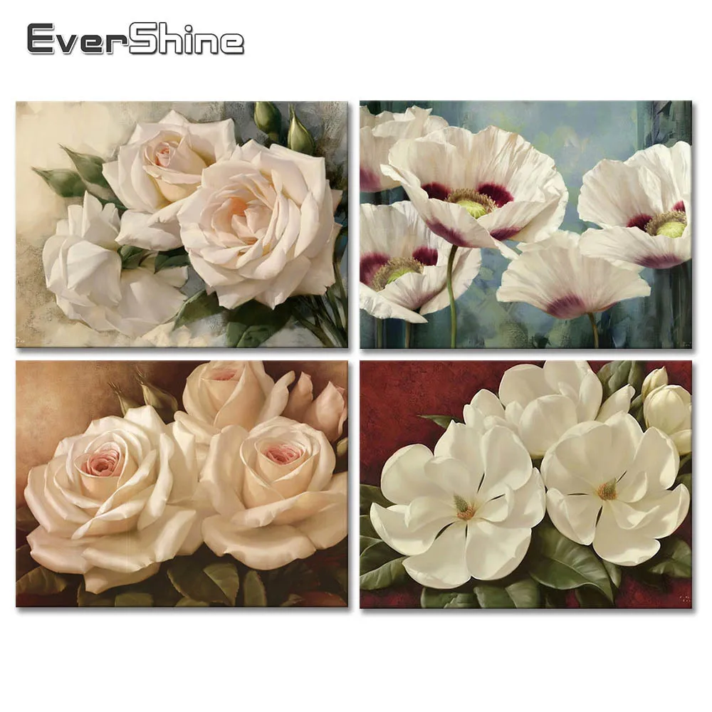 EverShine 5D Diamant Flori Pictura Plină Piața Diamant Broderie Imagini cu Flori Din Strasuri cruciulițe Decor Acasă