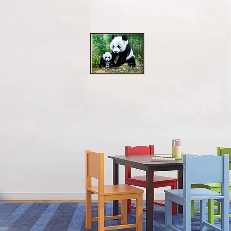 DIY 5D Diamant Pictura Lovely Panda Cross Stitch Rundă Completă de Foraj Animal Diamant Broderie cu Strasuri Cadou de Arta Decor Acasă