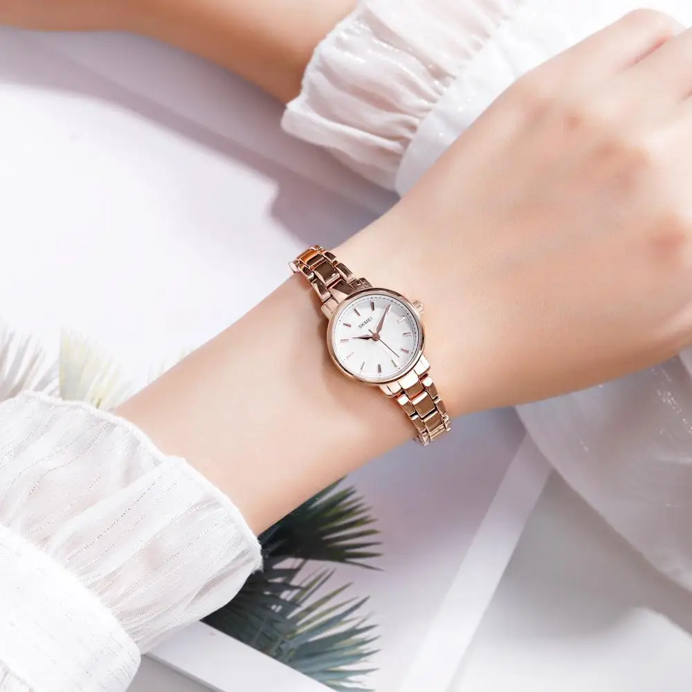 SKMEI Top pentru Femei Brand Ceas din Oțel Cuarț Ceasuri Doamnelor Moda Rochie Casual, Bratara Impermeabil Ceas de mână pentru Femei