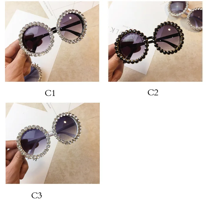 Supradimensionate Stras Rotund ochelari de Soare Femei Diamant Strălucitor Ochelari de Brand Designer de Moda ochelari de Soare pentru Femei Nuante Gafas UV400