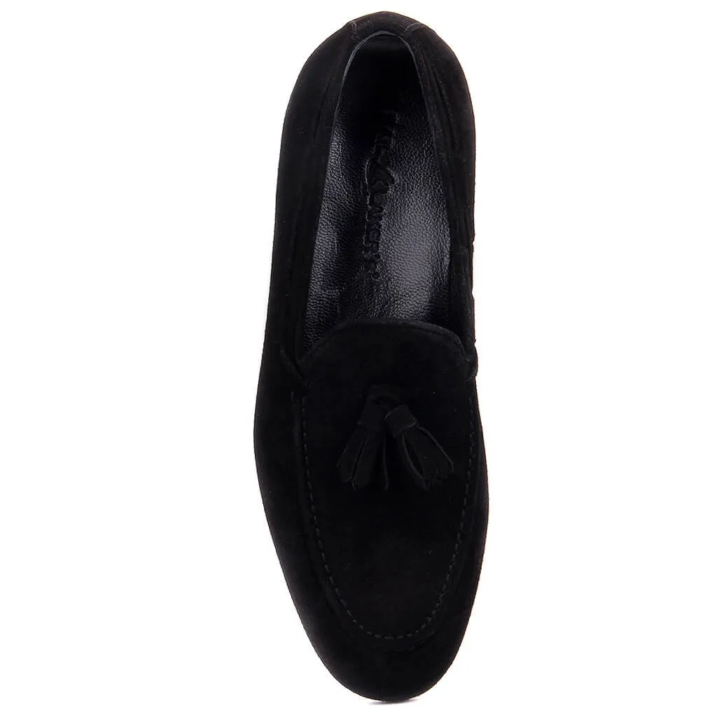 Sail-Lakers Negru Barbati Pantofi De Piele De Căprioară